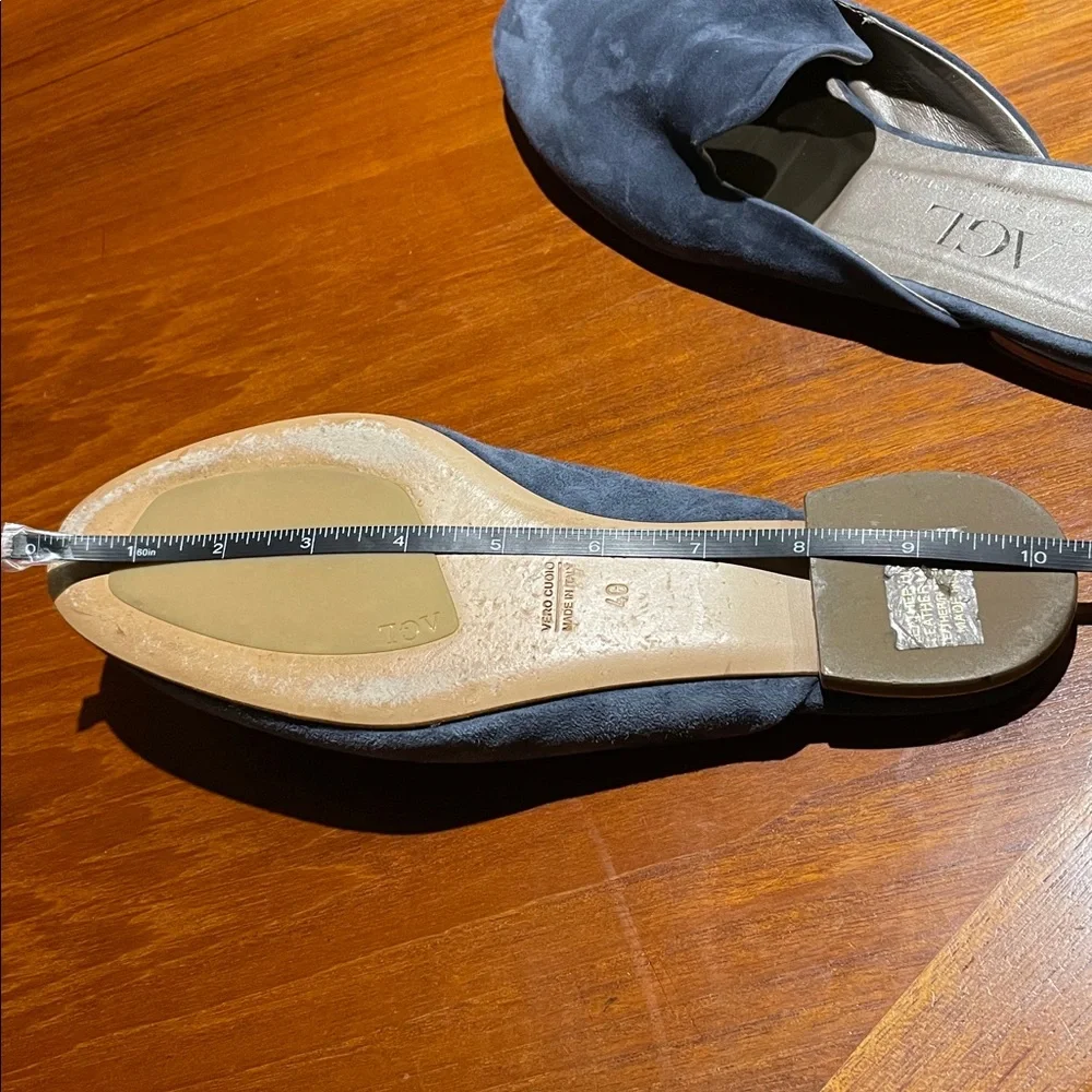AGL Attilio Giusti Leombruni blue suede mules size 40